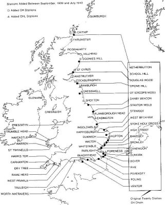 The Radar Chain during the Battle of Britain (map - Watching The Skies)